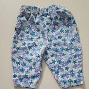 Koala Kids Blue and White Floral Baby Pants